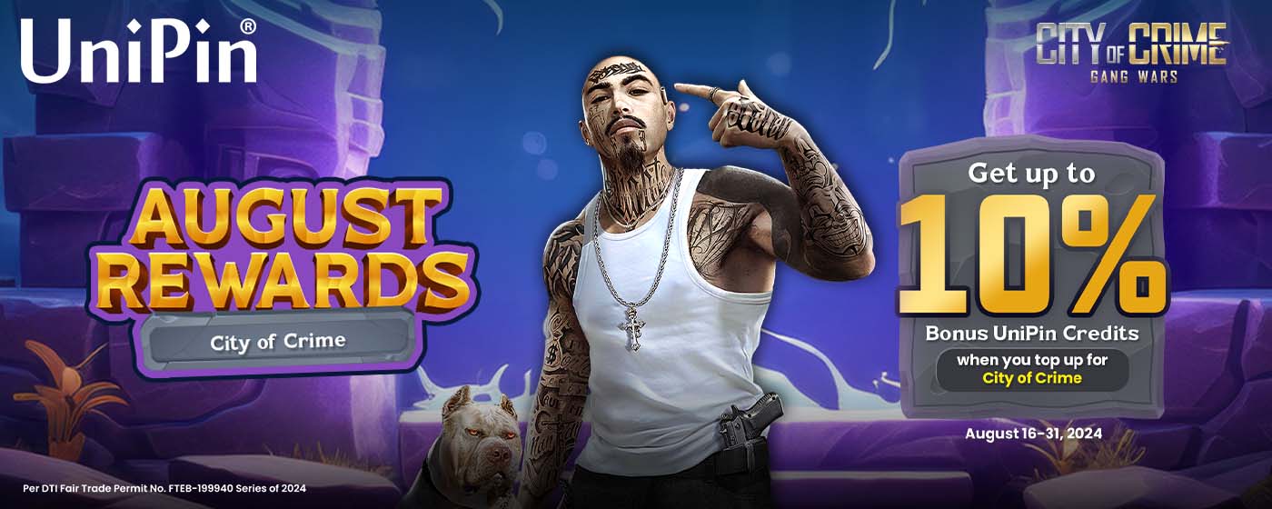 August Rewards: City of Crime (PH)